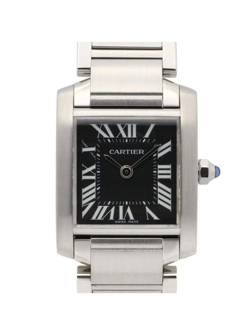 Cartier Watch Tank Francaise SM Black Stainless Steel